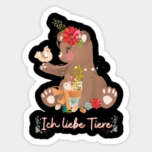 Teddy Bär Liebe Tiere Prinzessin Blumen Süß Sticker